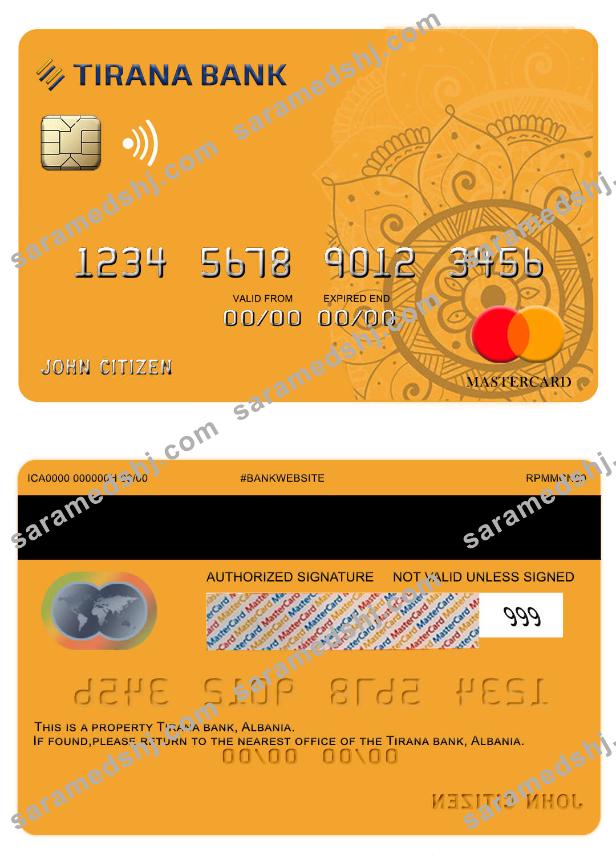 Albania Tirana bank  mastercard
